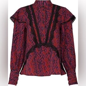 Koché Red and‎ Black Patterned Top